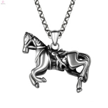 Statement Punk Stainless Steel Animal Running Horse Pendant Necklaces